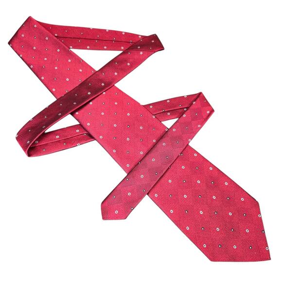 NWT Brooks Brothers 346 Men's Necktie Red‎ Geometric Flower Tie New Silk USA - Picture 2 of 6